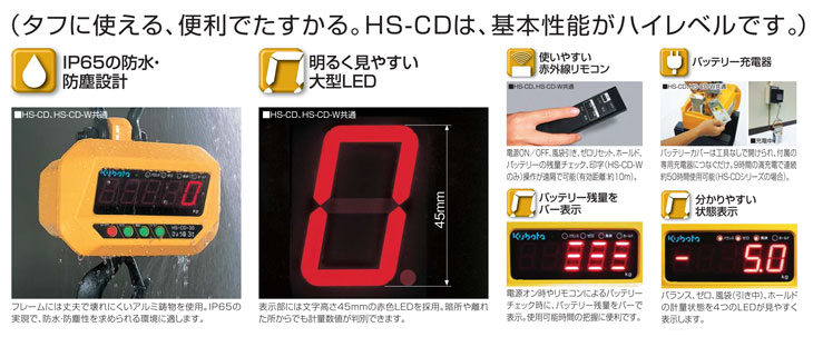 デジタルクレーンスケール 直示式 5000kg HS-CD-50 検定外品 計量器