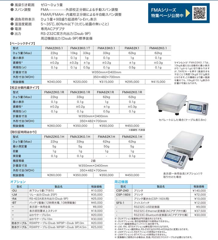 電子台はかりFMAシリーズ