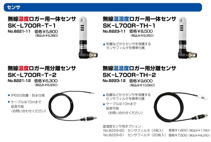 無線温度ロガー用一体センサ SK-L700Rシリーズ